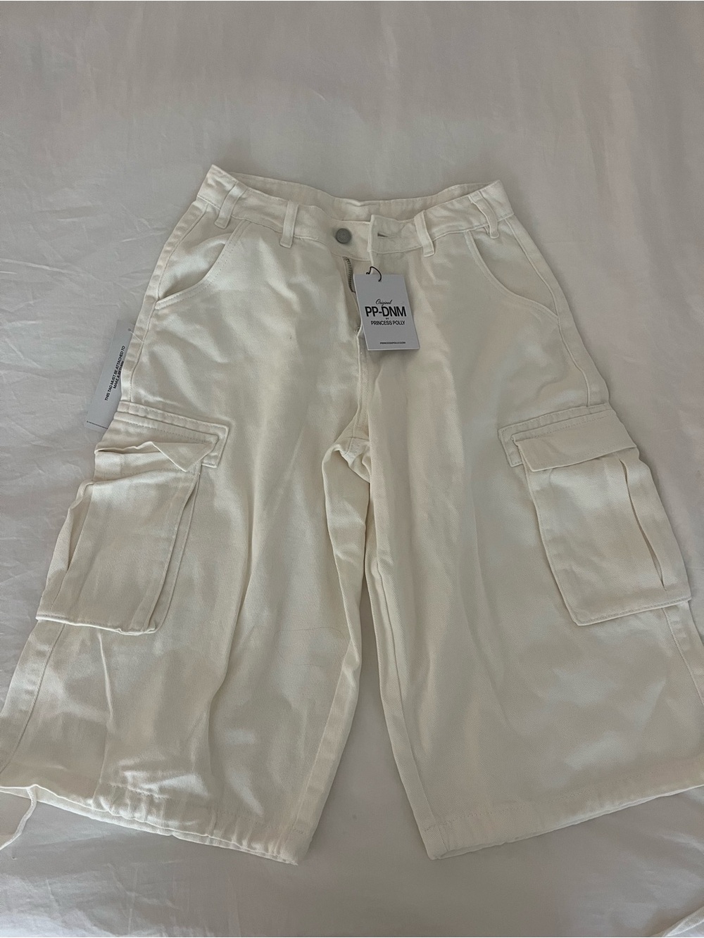 Princess Polly Cargo Shorts Cream